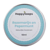 Natuurlijke Deodorant - Rozemarijn en Pepermunt - NowVitamins - HappySoaps - 100% plasticvrije cosmetica - 8720256109006