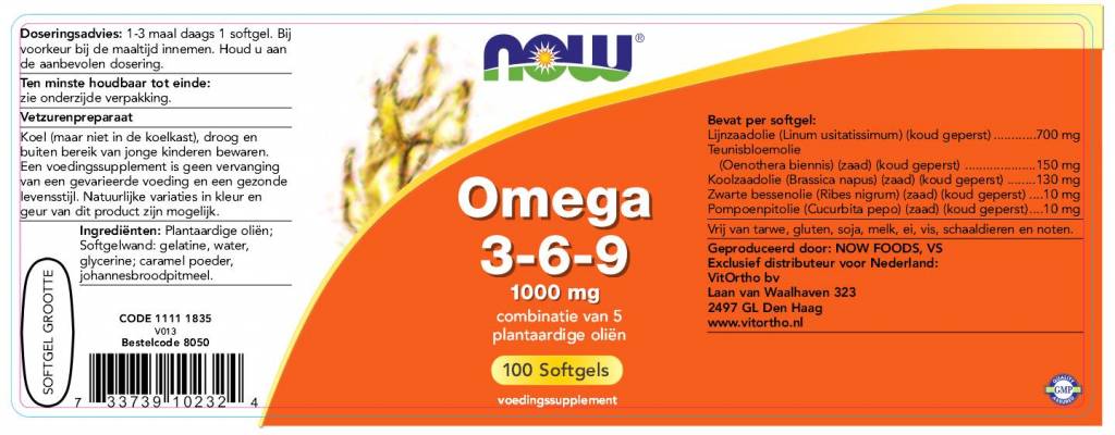 Omega 3-6-9 1000 mg - NowVitamins - NOW Foods - 733739102324
