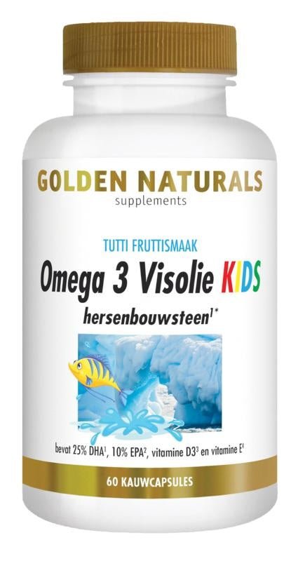 Omega 3 visolie kids - NowVitamins - Golden Naturals - 8718164643408