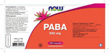 PABA 500 mg - NowVitamins - NOW Foods - 733739102195