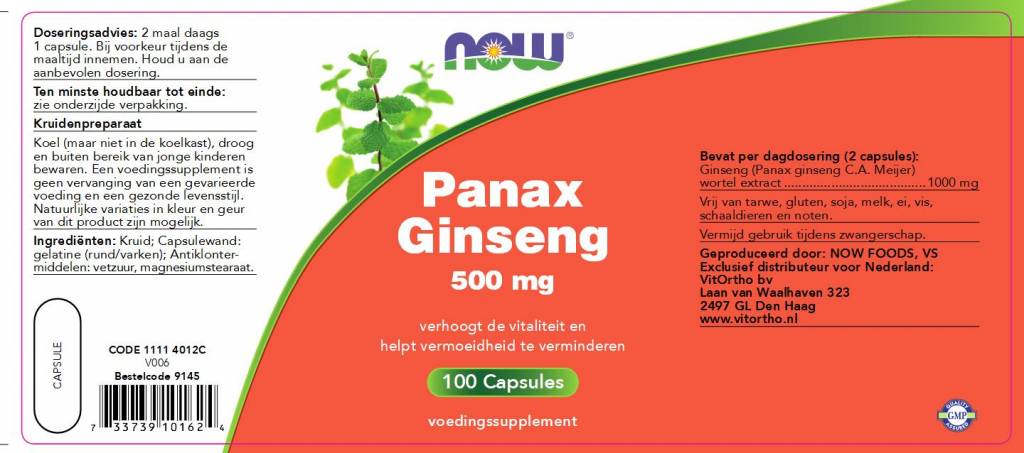 Panax Ginseng 500 mg - NowVitamins - NOW Foods - 733739101624