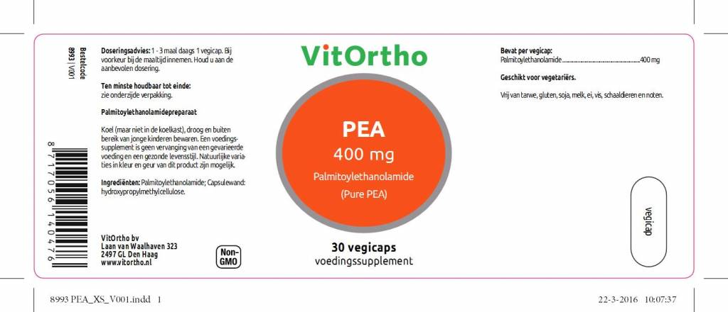 Probeerverpakking PEA - NowVitamins - VitOrtho - 8717056140476
