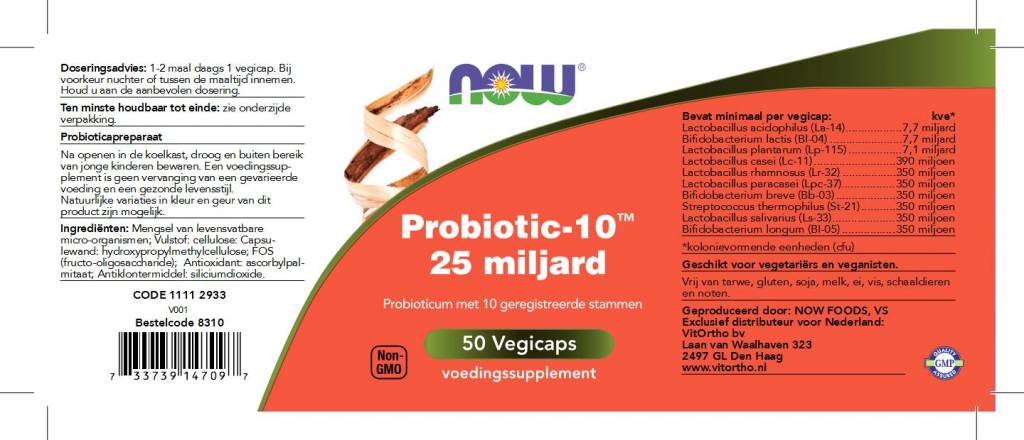 Probiotic-10™ 25 miljard - NowVitamins - NOW Foods - 733739029331