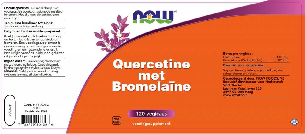 Quercetine met Bromelaïne - NowVitamins - NOW Foods - 733739101396