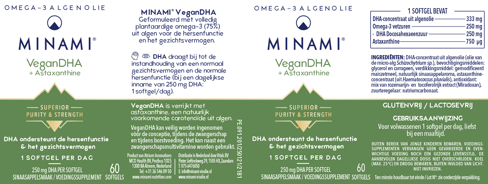 Vegan DHA 250 mg - NowVitamins - Minami - 8713975500544
