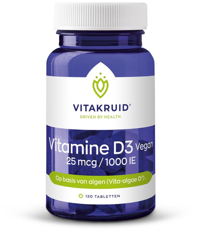 Vitakruid Vitamine D3 Vegan 25 mcg / 1000 IE 120 tabletten - NowVitamins - Vitakruid - 8717438691732