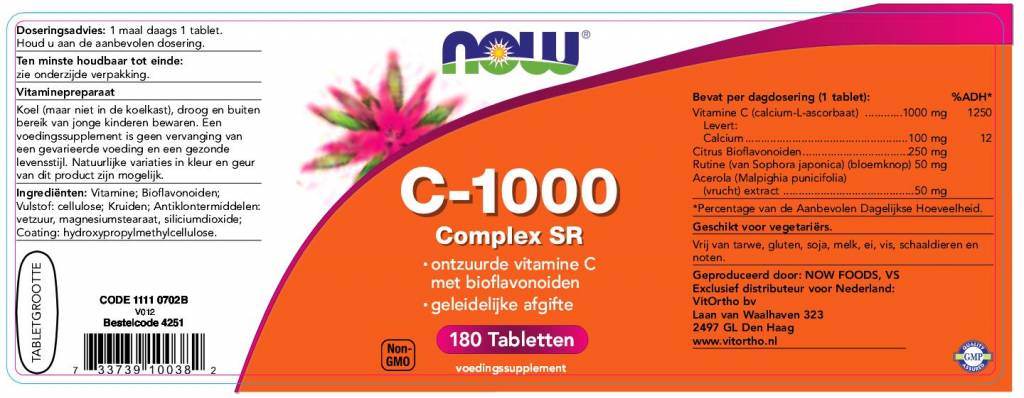 Vitamine C-1000 Complex SR Gebufferde C - NowVitamins - NOW Foods - 733739100382