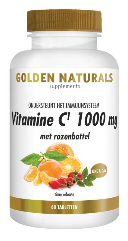 Vitamine C 1000 + rozenbottel - NowVitamins - Golden Naturals - 8718164647864