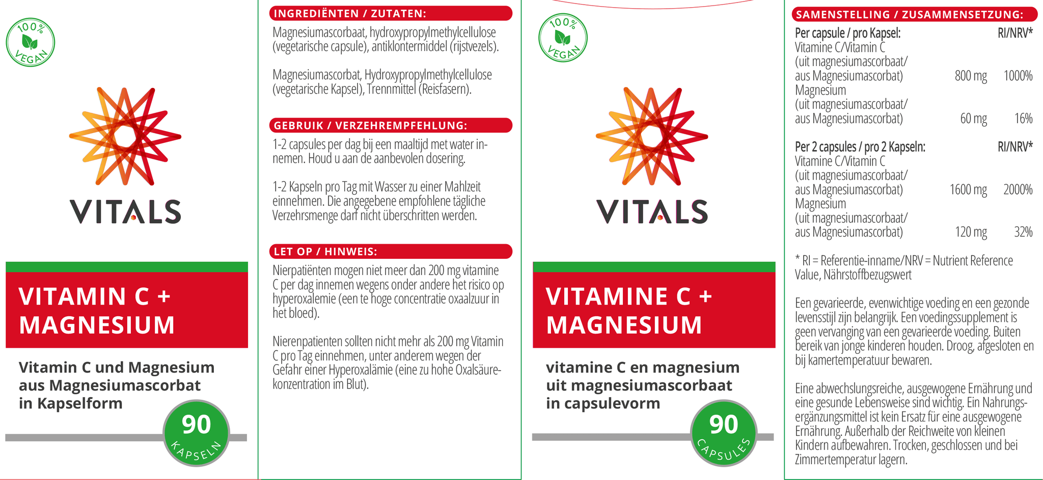 Vitamine C met magnesium - NowVitamins - Vitals - 8716717003778