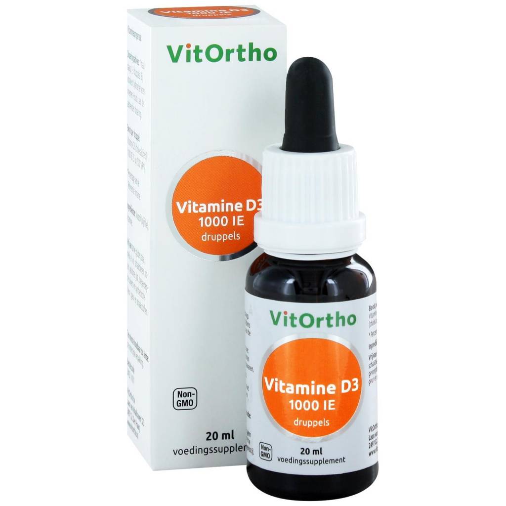 Vitamine D3 1000 IE druppels - NowVitamins - VitOrtho - 8717056140896