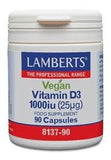 Vitamine D3 1000IE 25 mcg vegan - NowVitamins - Lamberts - 5055148412890