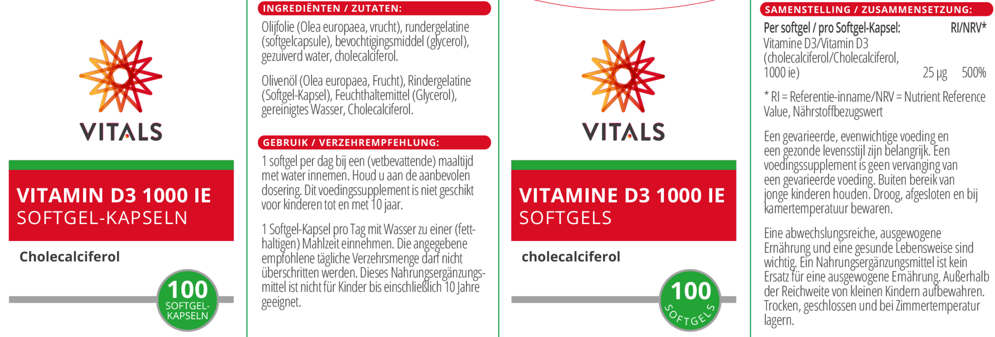 Vitamine D3 1000IE - NowVitamins - Vitals - 8716717004010