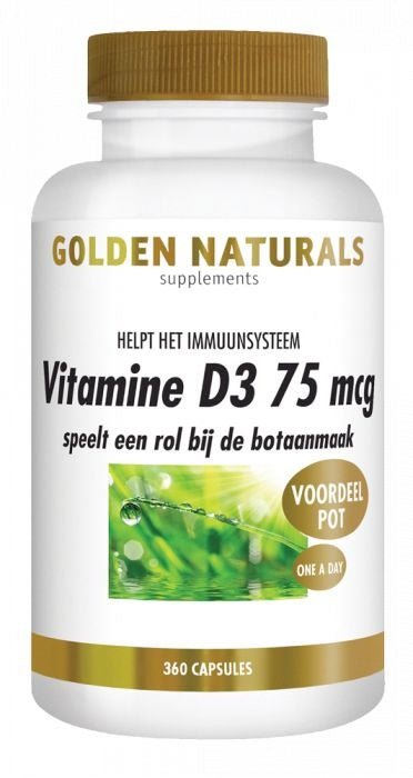 Vitamine D3 75 mcg - NowVitamins - Golden Naturals - 8718164647741
