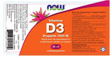 Vitamine D3 druppels 1000 IE - NowVitamins - NOW Foods - 733739145550