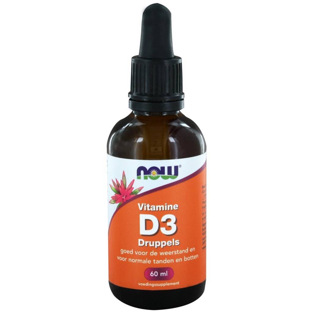 Vitamine D3 druppels 60ml - NowVitamins - NOW Foods - 733739110374
