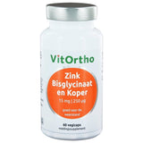 Zink Bisglycinaat 15 mg en Koper 250 μg - NowVitamins - VitOrtho - 8717056140483